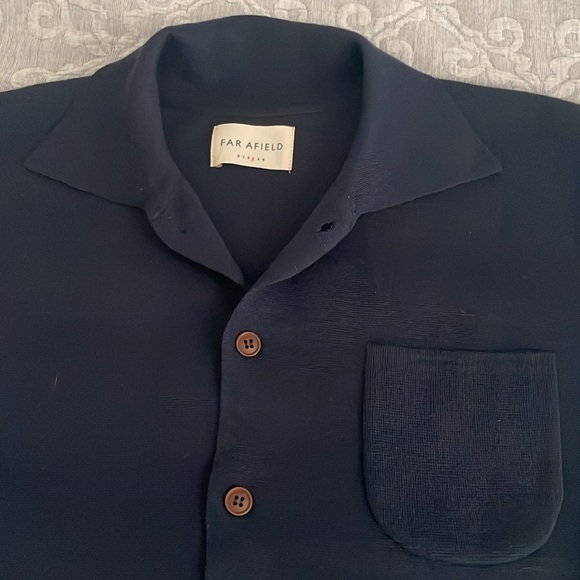 NWOT Far Afield Station Cardigan - Navy Merino Wool Blend - Picture 4 of 7